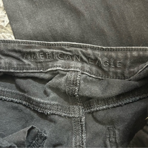 American Eagle Black Wash Mom Jeans Womens Size 4 Regular Denim Pants - Picture 3 of 10